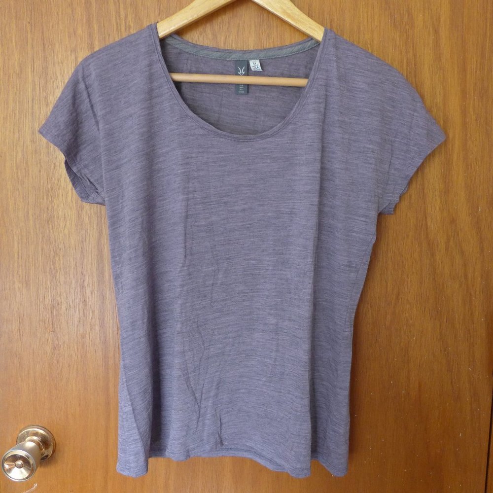 Ibex heather merino wool t-shirt M purple